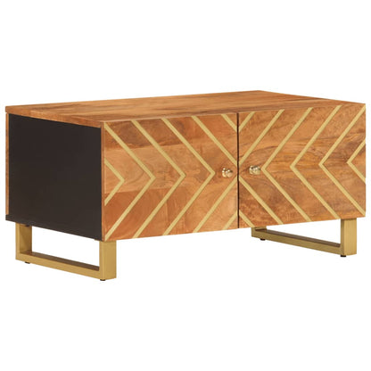 Couchtisch Braun und Schwarz 80x50x40 cm Massivholz Mango - Pazzar.ch