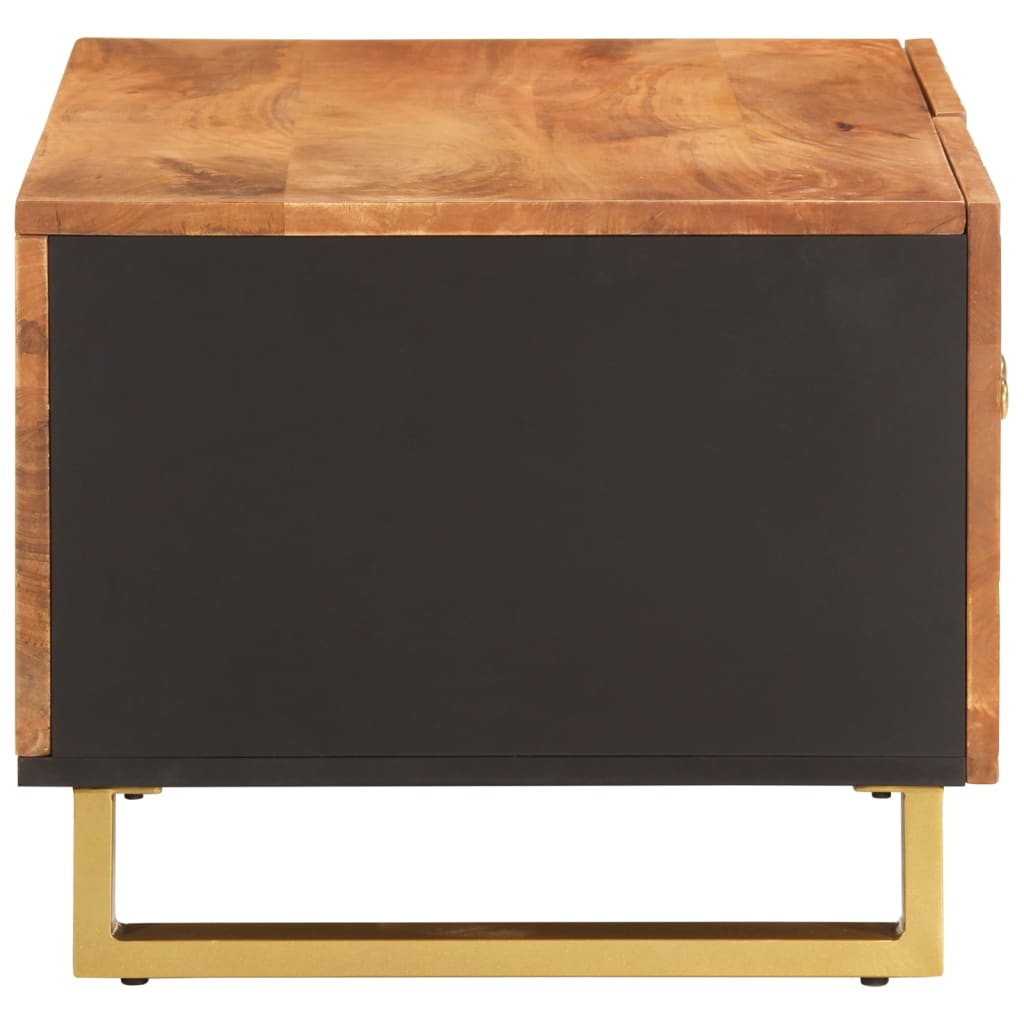 Couchtisch Braun und Schwarz 80x50x40 cm Massivholz Mango - Pazzar.ch