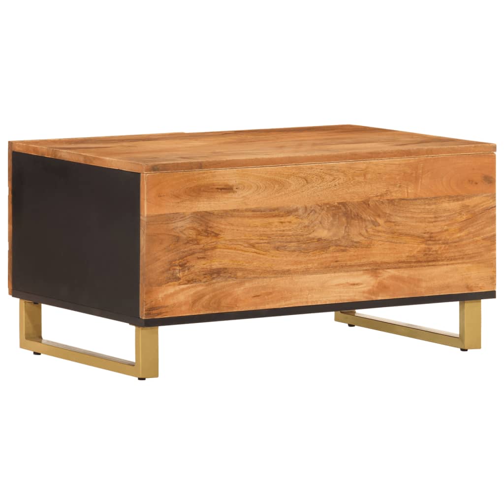 Couchtisch Braun und Schwarz 80x50x40 cm Massivholz Mango - Pazzar.ch