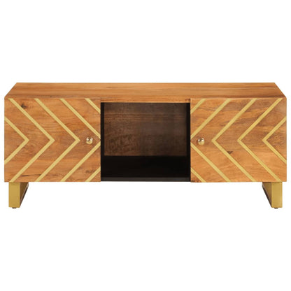 Couchtisch Braun und Schwarz 100x54x40 cm Massivholz Mango - Pazzar.ch