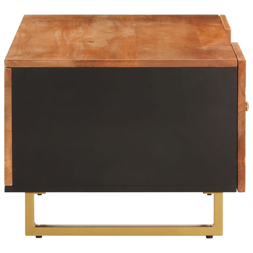 Couchtisch Braun und Schwarz 100x54x40 cm Massivholz Mango - Pazzar.ch