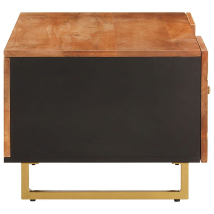 Couchtisch Braun und Schwarz 100x54x40 cm Massivholz Mango - Pazzar.ch