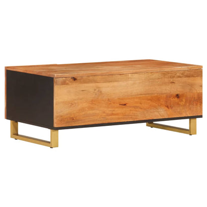 Couchtisch Braun und Schwarz 100x54x40 cm Massivholz Mango - Pazzar.ch