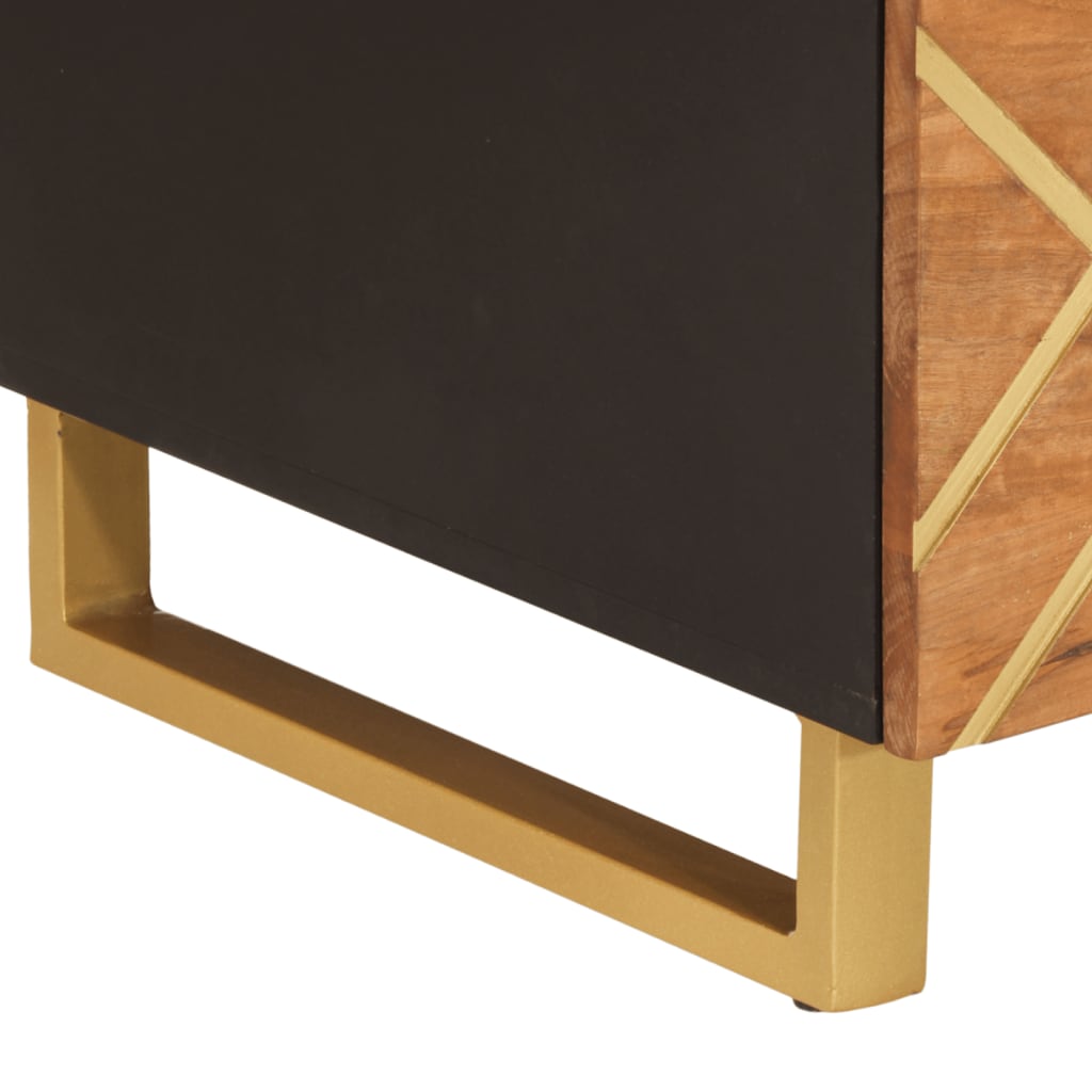 Couchtisch Braun und Schwarz 100x54x40 cm Massivholz Mango - Pazzar.ch