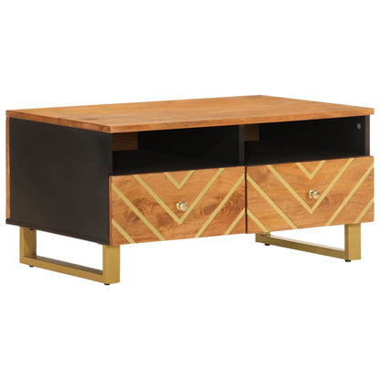 Couchtisch Braun und Schwarz 80x54x40 cm Massivholz Mango - Pazzar.ch