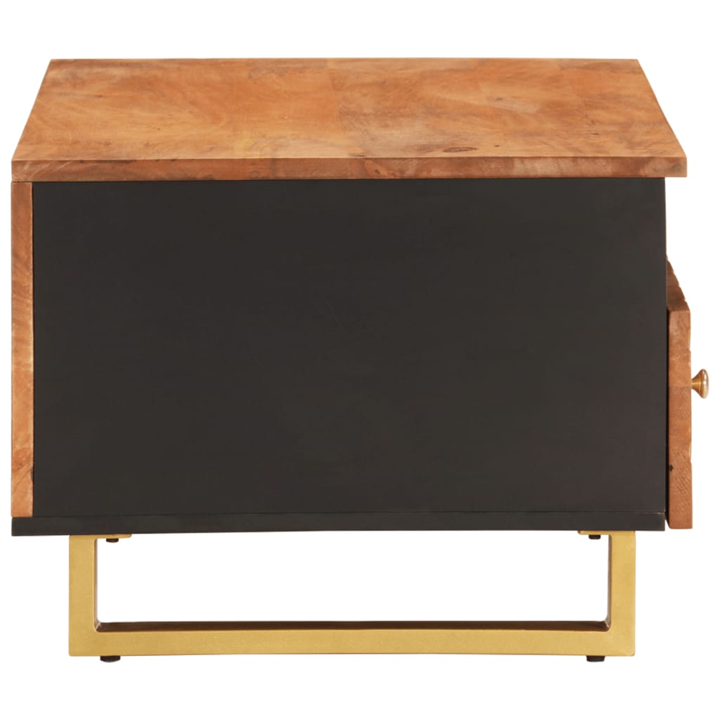 Couchtisch Braun und Schwarz 80x54x40 cm Massivholz Mango - Pazzar.ch