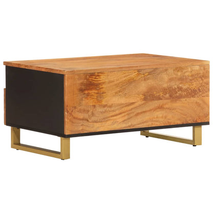Couchtisch Braun und Schwarz 80x54x40 cm Massivholz Mango - Pazzar.ch