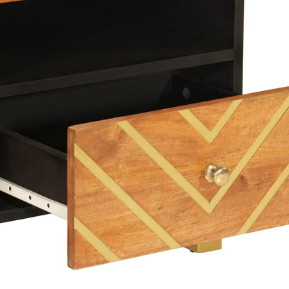 Couchtisch Braun und Schwarz 80x54x40 cm Massivholz Mango - Pazzar.ch