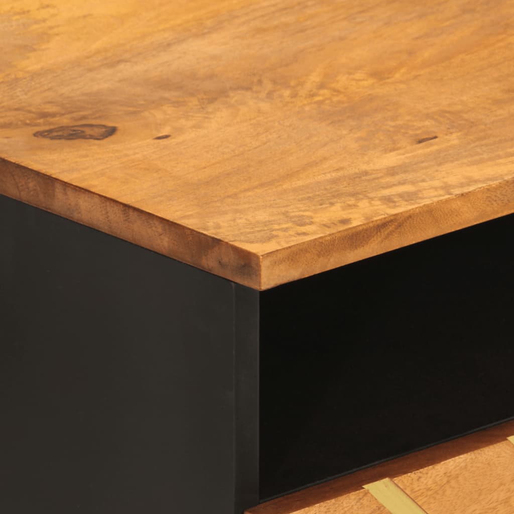 Couchtisch Braun und Schwarz 80x54x40 cm Massivholz Mango - Pazzar.ch