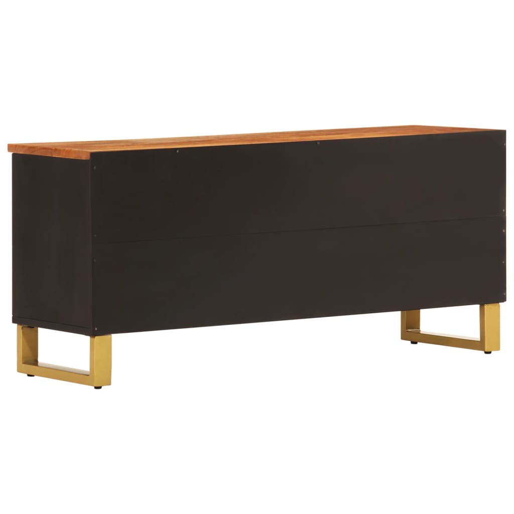TV-Schrank Braun und Schwarz 100x33,5x46 cm Massivholz Mango - Pazzar.ch