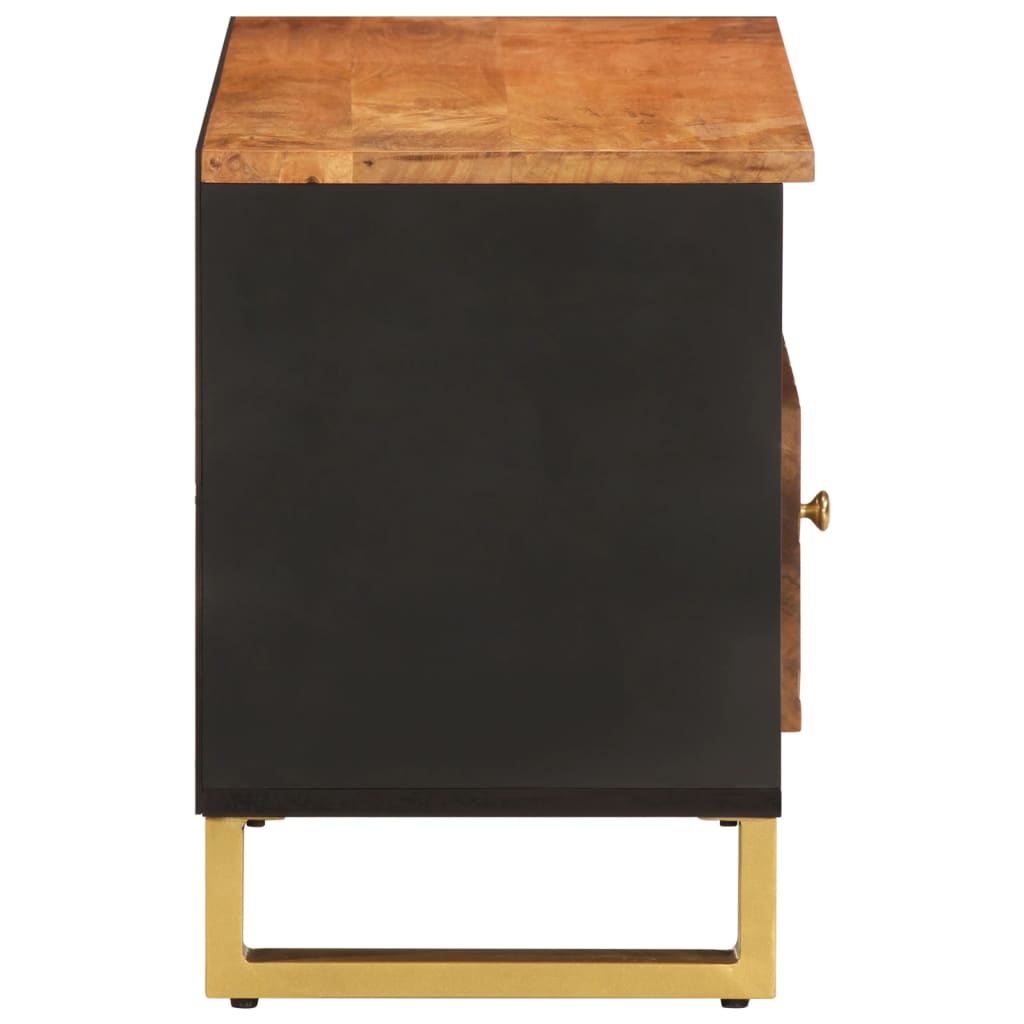 TV-Schrank Braun und Schwarz 80x33,5x46 cm Massivholz Mango - Pazzar.ch