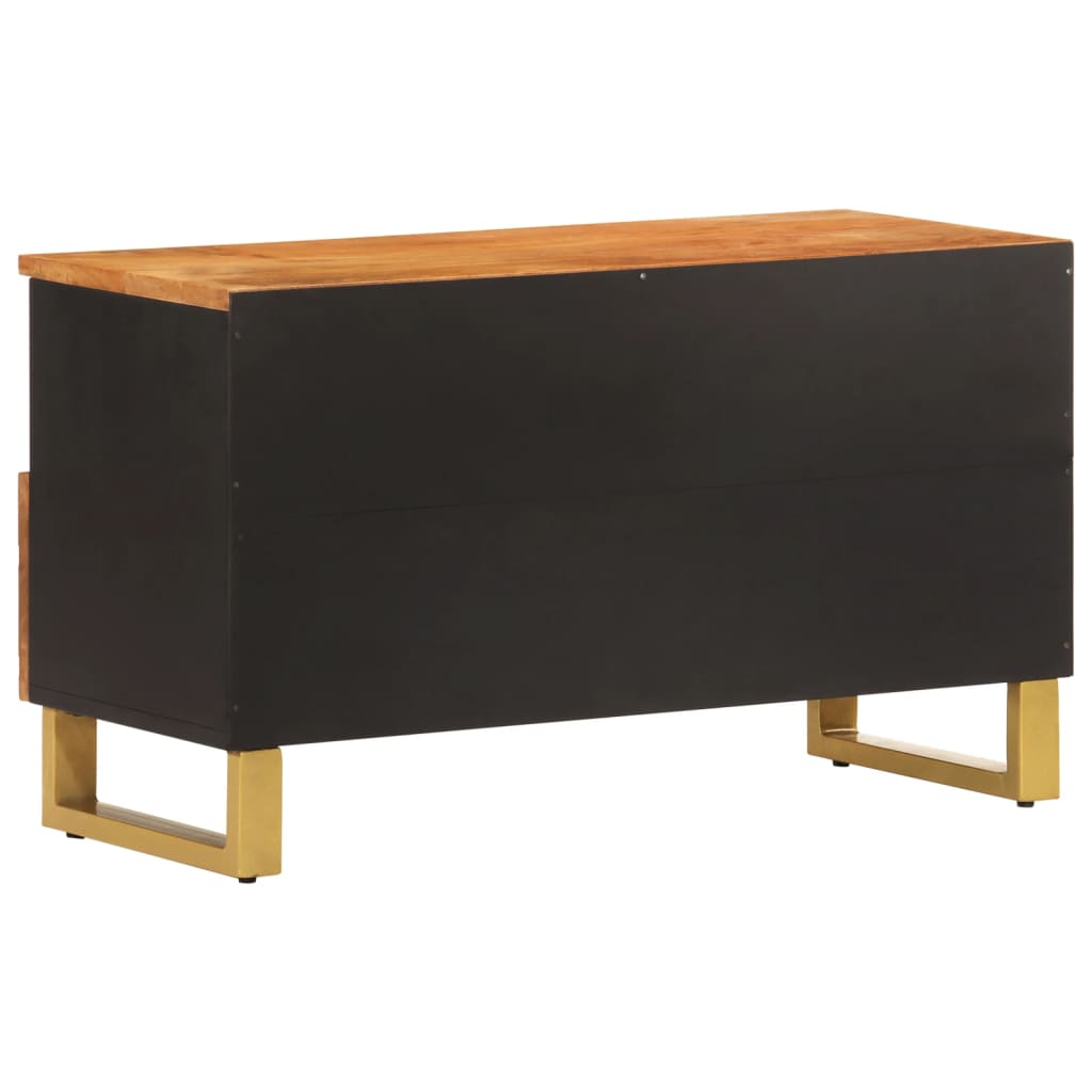 TV-Schrank Braun und Schwarz 80x33,5x46 cm Massivholz Mango - Pazzar.ch