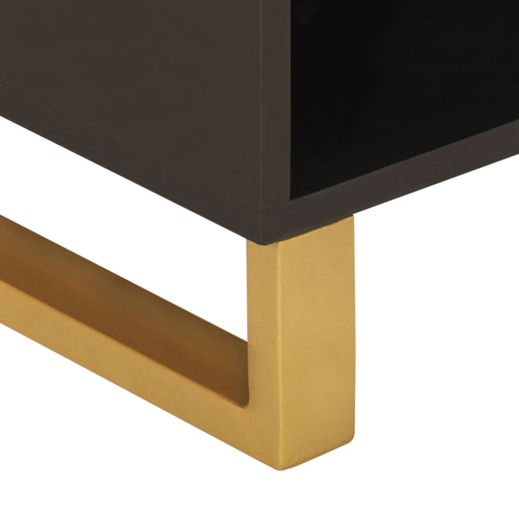 TV-Schrank Braun und Schwarz 80x33,5x46 cm Massivholz Mango - Pazzar.ch