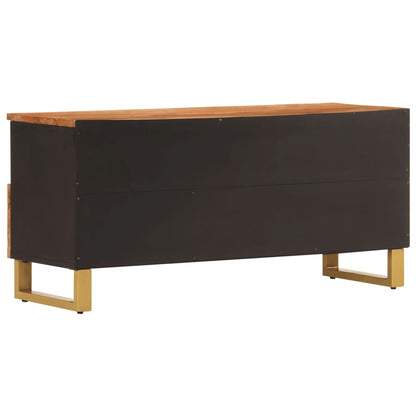 TV-Schrank Braun und Schwarz 100x33,5x46 cm Massivholz Mango - Pazzar.ch