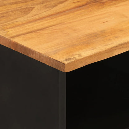 TV-Schrank Braun und Schwarz 100x33,5x46 cm Massivholz Mango - Pazzar.ch
