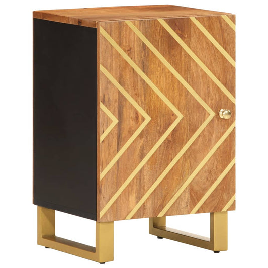 Badschrank Braun und Schwarz 38x33,5x58 cm Massivholz Mango - Pazzar.ch