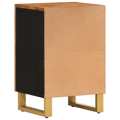 Badschrank Braun und Schwarz 38x33,5x58 cm Massivholz Mango - Pazzar.ch