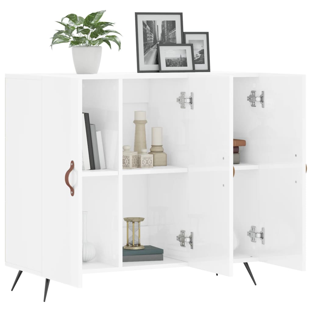 Sideboard Hochglanz-Weiß 90x34x80 cm Holzwerkstoff - Pazzar.ch