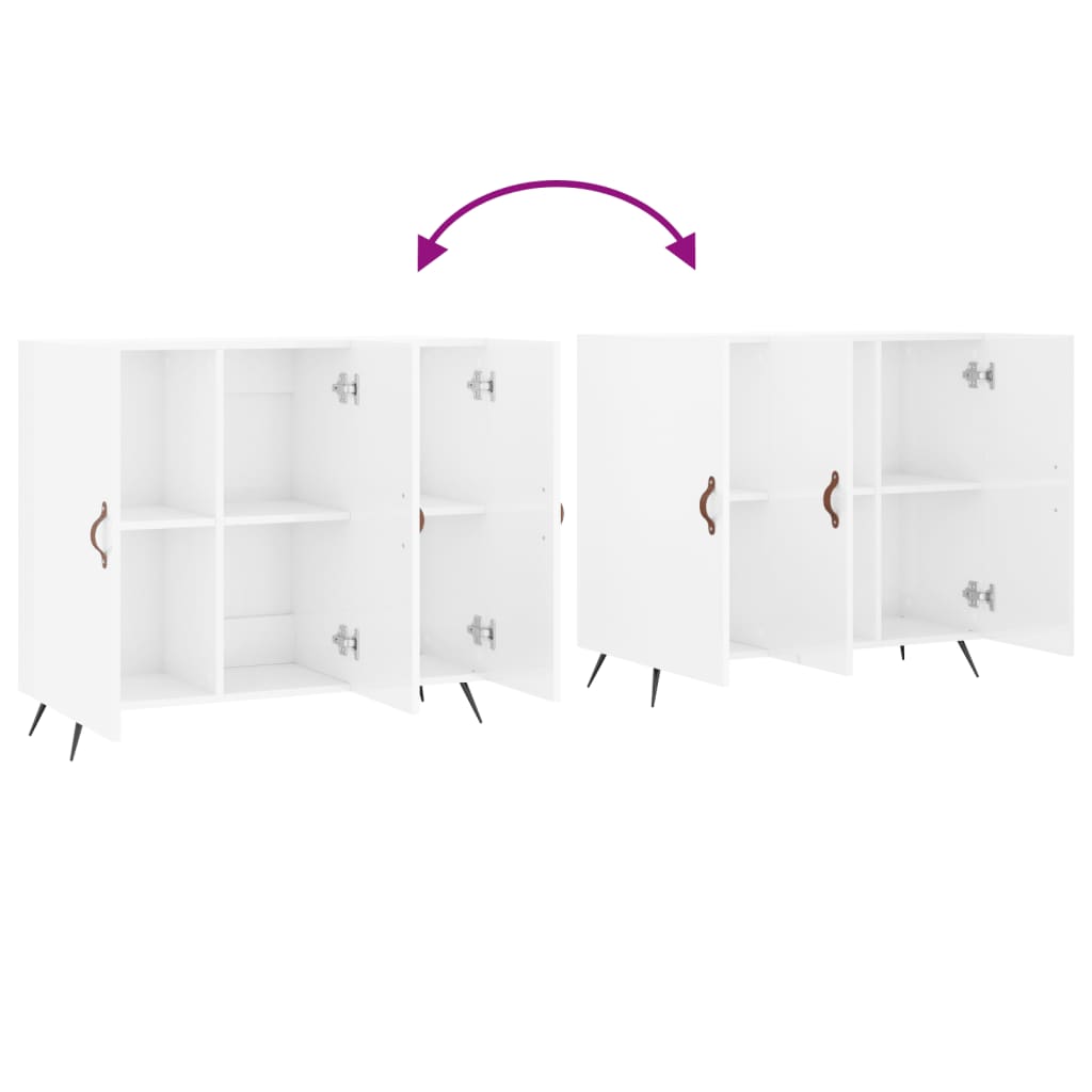 Sideboard Hochglanz-Weiß 90x34x80 cm Holzwerkstoff - Pazzar.ch