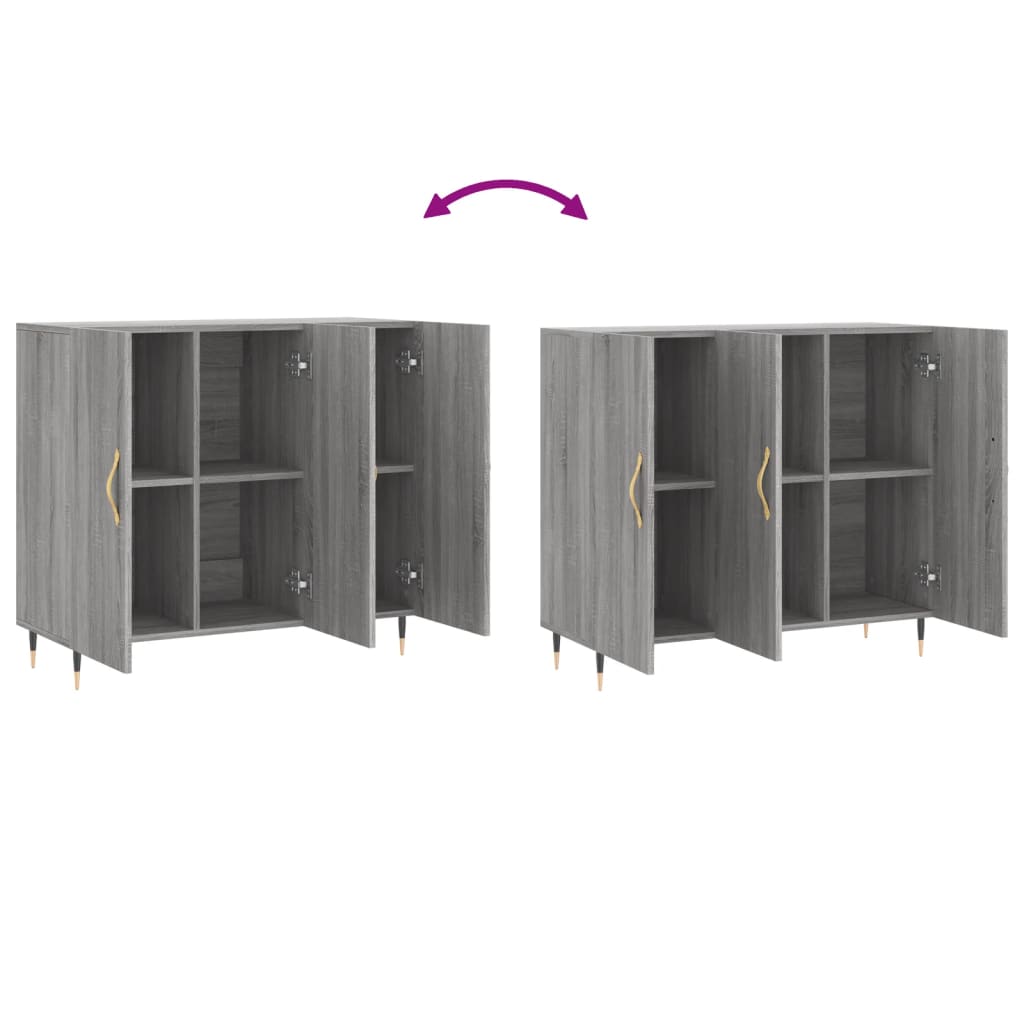 Sideboard Grau Sonoma 90x34x80 cm Holzwerkstoff - Pazzar.ch