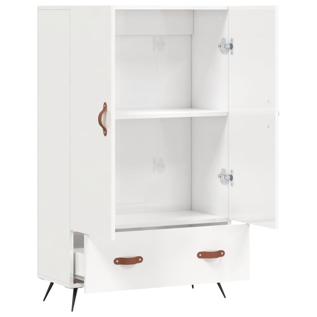 Highboard Hochglanz-Weiß 69,5x31x115 cm Holzwerkstoff - Pazzar.ch