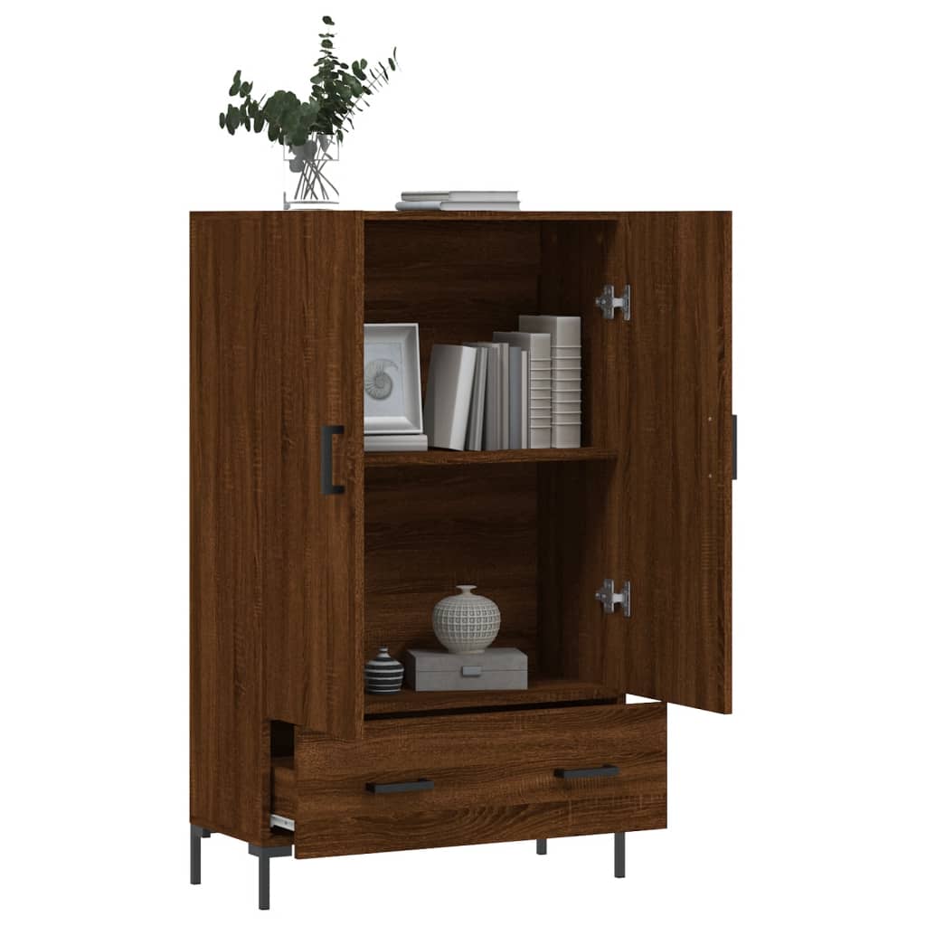 Highboard Braun Eichen-Optik 69,5x31x115 cm Holzwerkstoff - Pazzar.ch