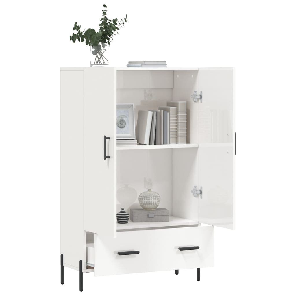 Highboard Hochglanz-Weiß 69,5x31x115 cm Holzwerkstoff - Pazzar.ch