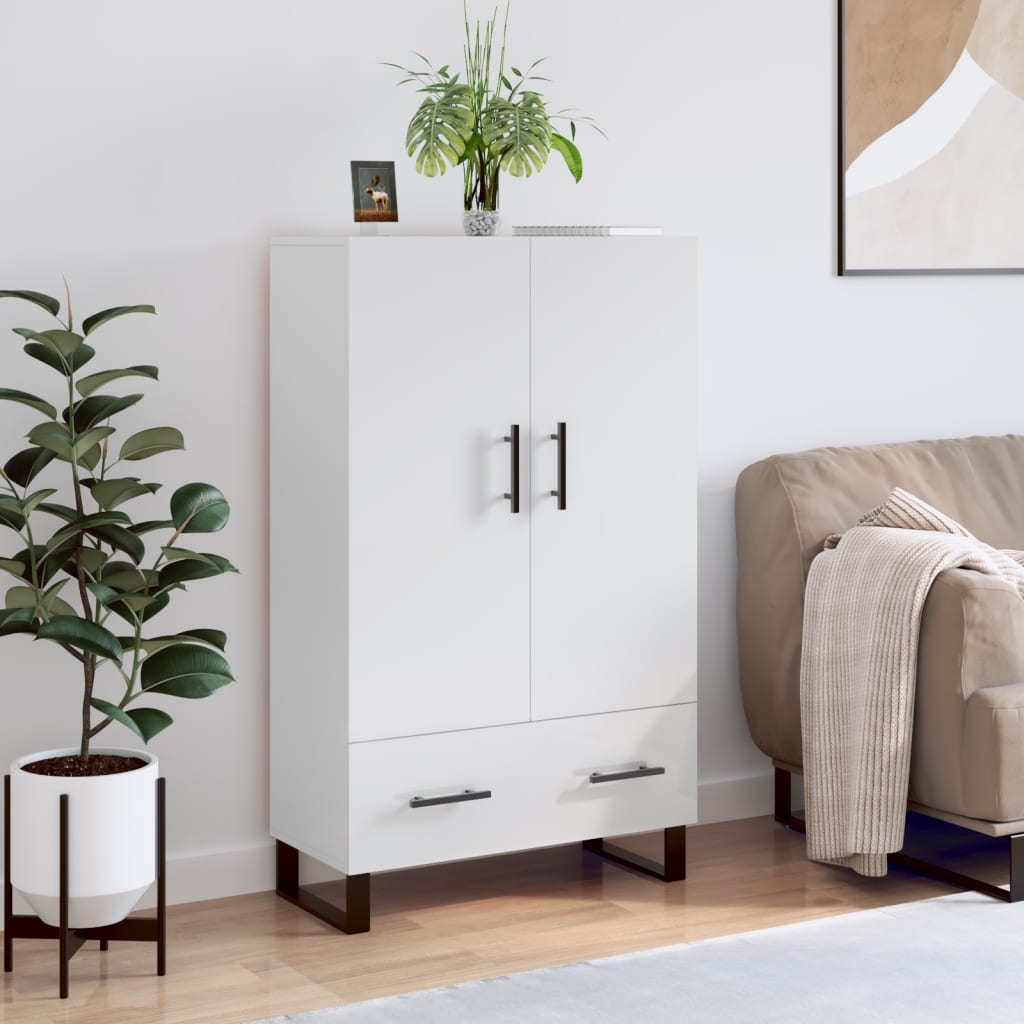 Highboard Hochglanz-Weiß 69,5x31x115 cm Holzwerkstoff - Pazzar.ch