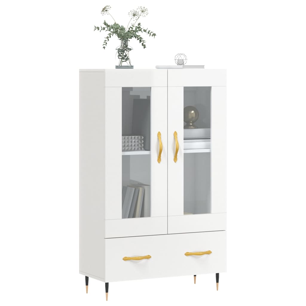 Highboard Hochglanz-Weiß 69,5x31x115 cm Holzwerkstoff - Pazzar.ch