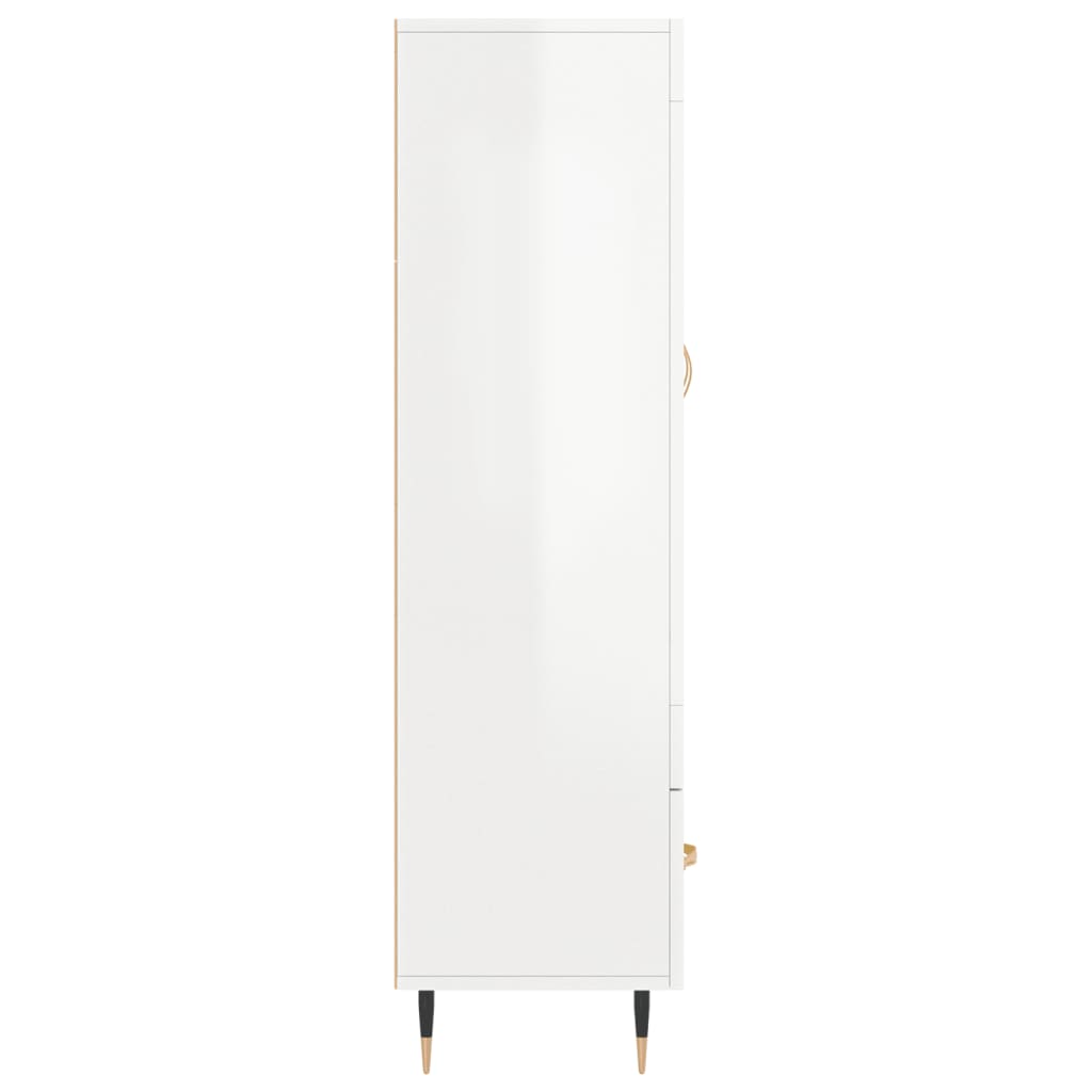 Highboard Hochglanz-Weiß 69,5x31x115 cm Holzwerkstoff - Pazzar.ch