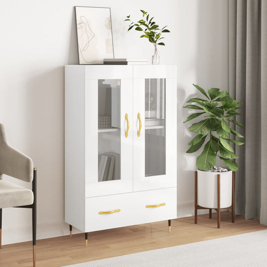 Highboard Hochglanz-Weiß 69,5x31x115 cm Holzwerkstoff - Pazzar.ch