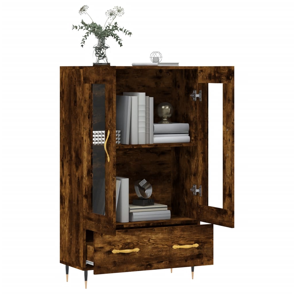 Highboard Räuchereiche 69,5x31x115 cm Holzwerkstoff - Pazzar.ch