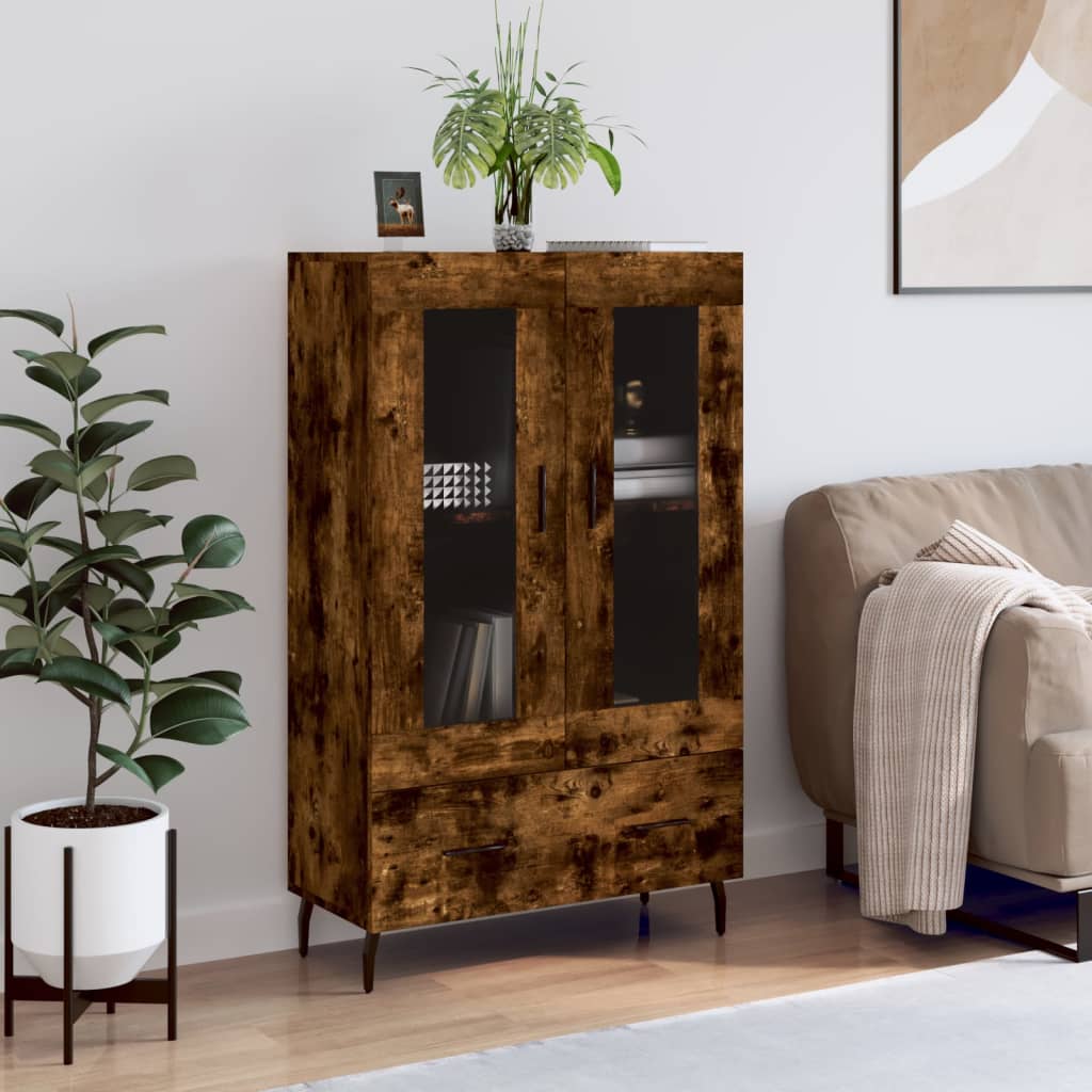Highboard Räuchereiche 69,5x31x115 cm Holzwerkstoff - Pazzar.ch