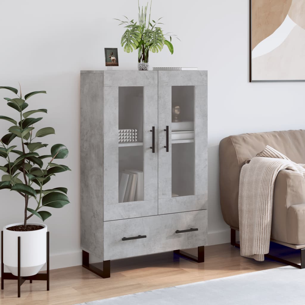 Highboard Betongrau 69,5x31x115 cm Holzwerkstoff - Pazzar.ch
