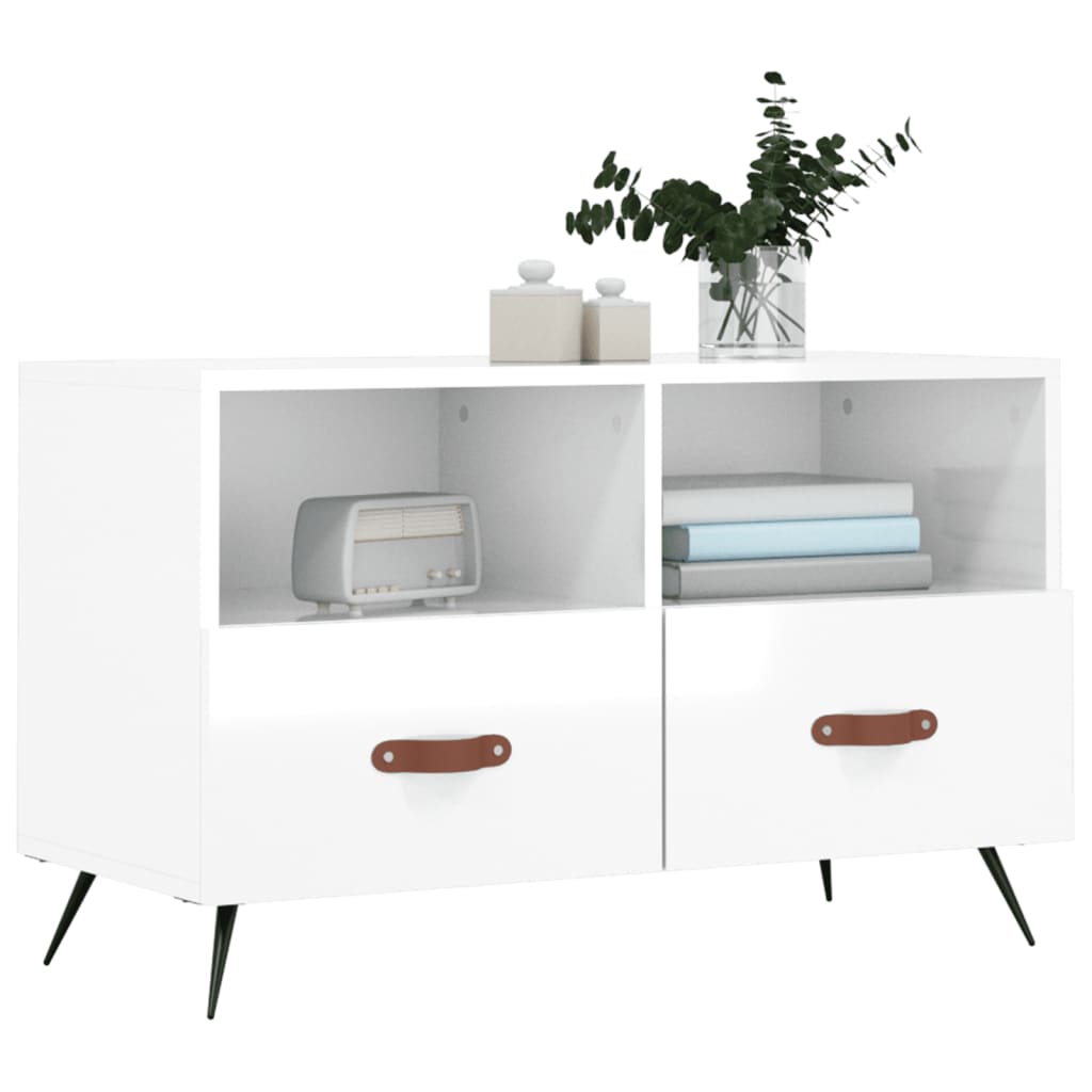 TV-Schrank Hochglanz-Weiß 80x36x50 cm Holzwerkstoff - Pazzar.ch