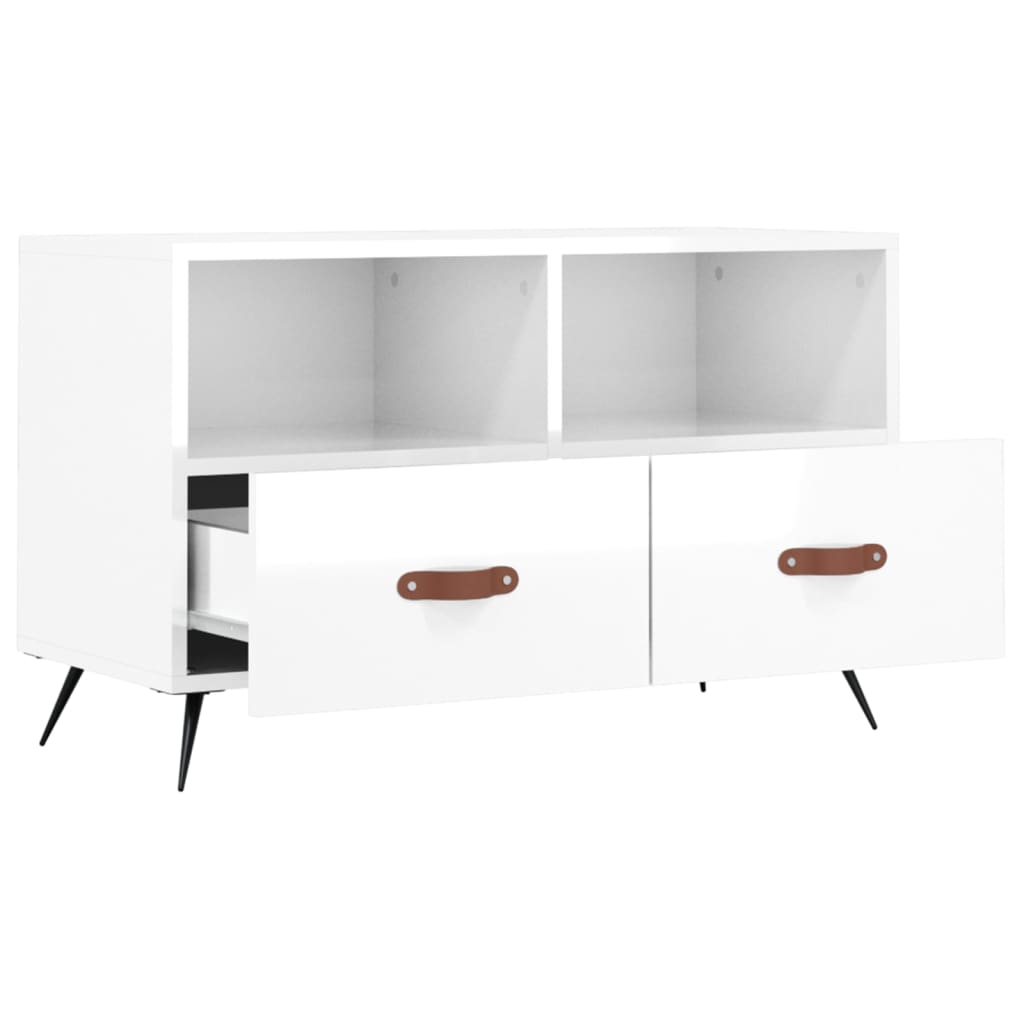 TV-Schrank Hochglanz-Weiß 80x36x50 cm Holzwerkstoff - Pazzar.ch