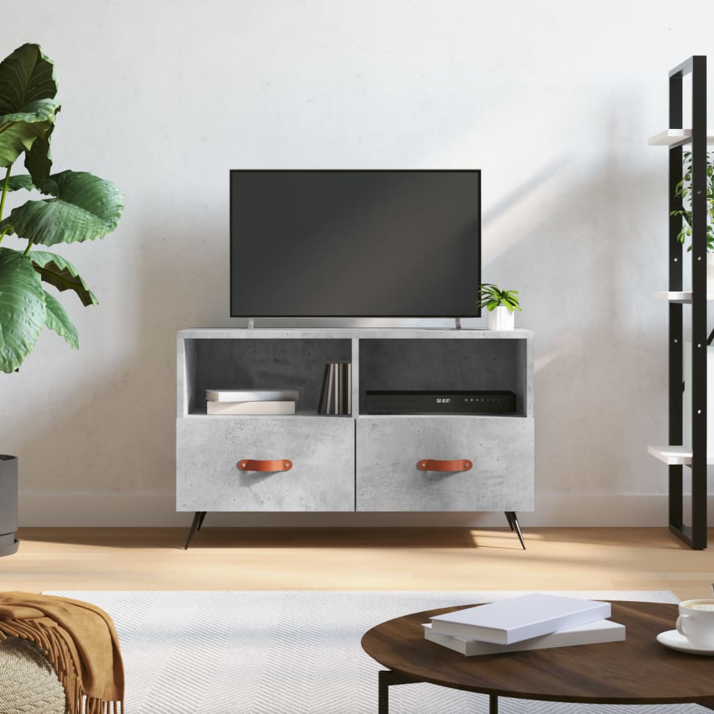 TV-Schrank Betongrau 80x36x50 cm Holzwerkstoff - Pazzar.ch