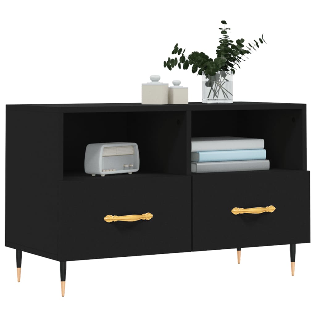 TV-Schrank Schwarz 80x36x50 cm Holzwerkstoff - Pazzar.ch