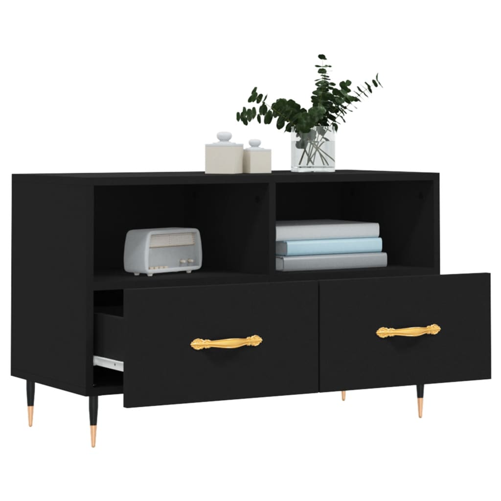 TV-Schrank Schwarz 80x36x50 cm Holzwerkstoff - Pazzar.ch