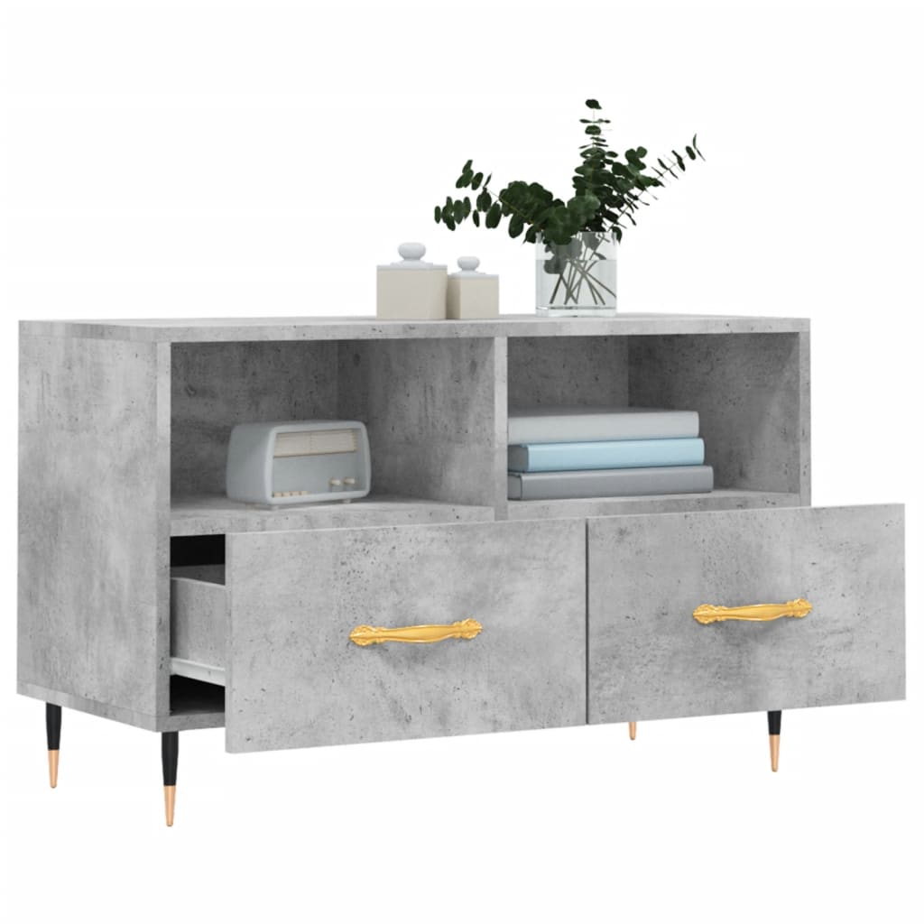 TV-Schrank Betongrau 80x36x50 cm Holzwerkstoff - Pazzar.ch