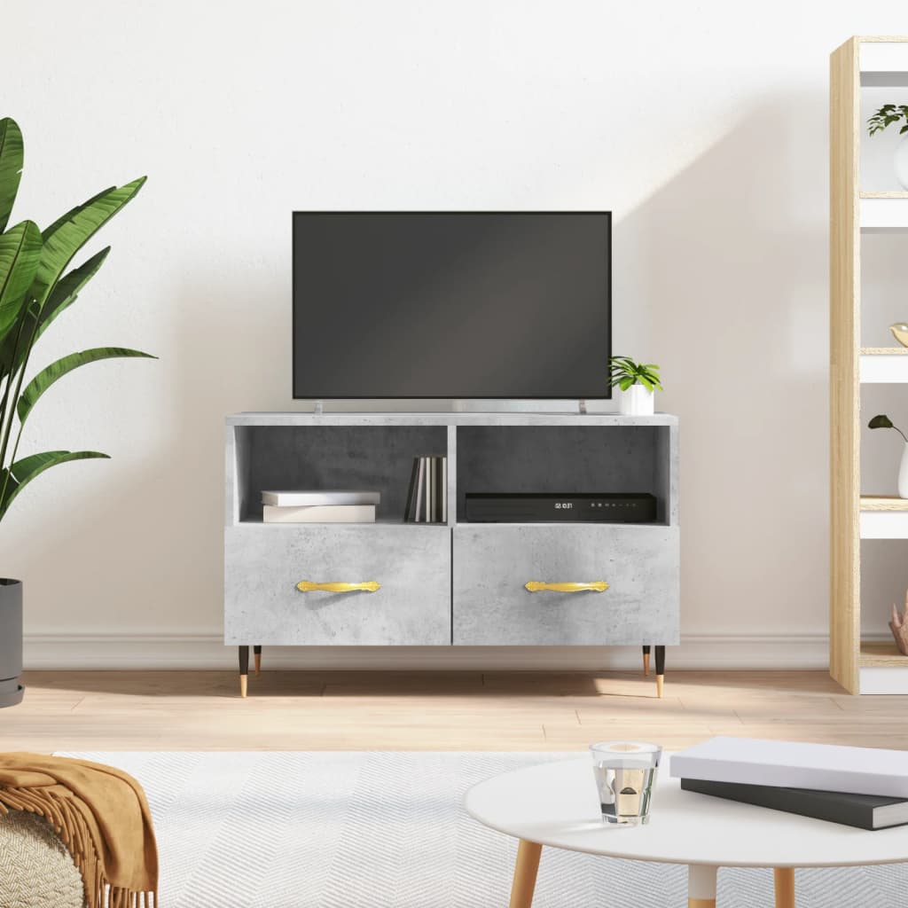 TV-Schrank Betongrau 80x36x50 cm Holzwerkstoff - Pazzar.ch