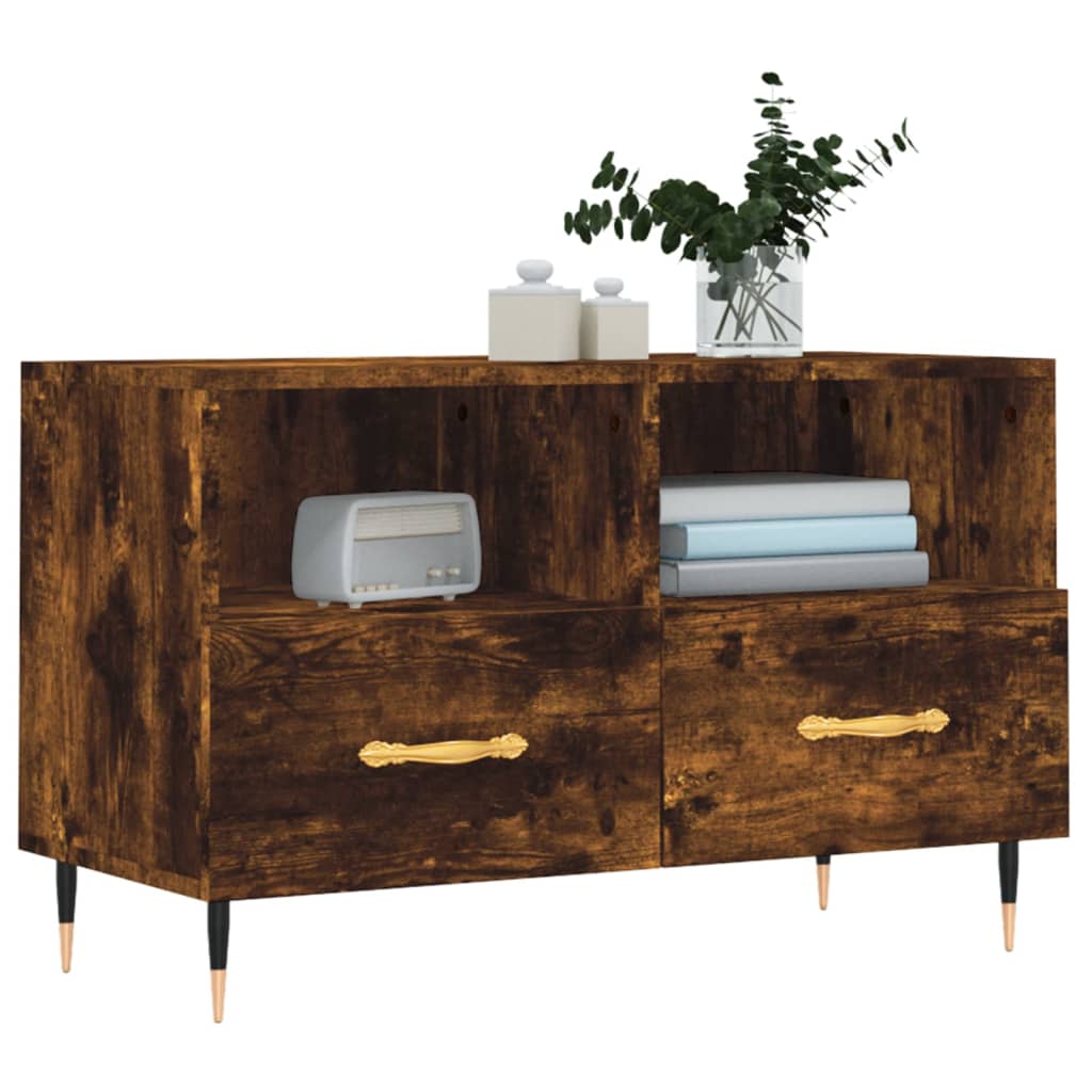 TV-Schrank Räuchereiche 80x36x50 cm Holzwerkstoff - Pazzar.ch