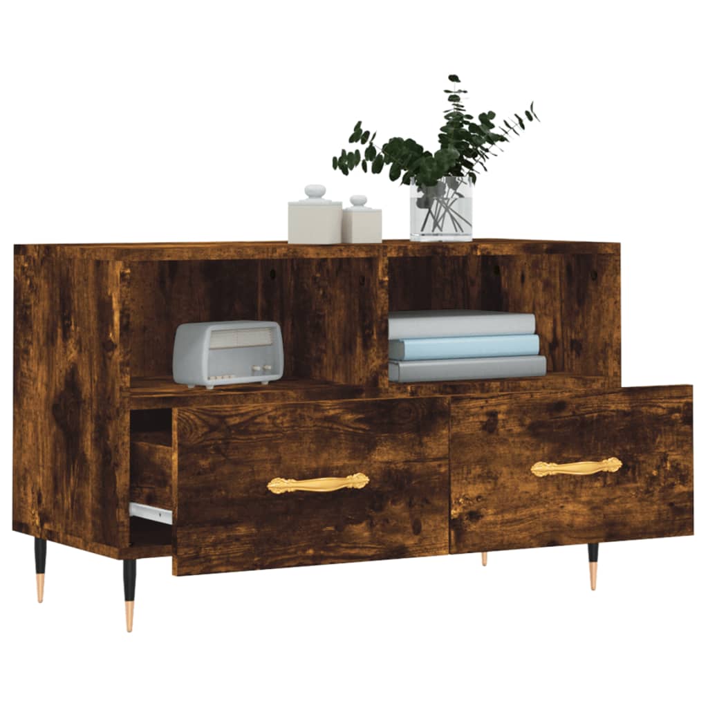 TV-Schrank Räuchereiche 80x36x50 cm Holzwerkstoff - Pazzar.ch