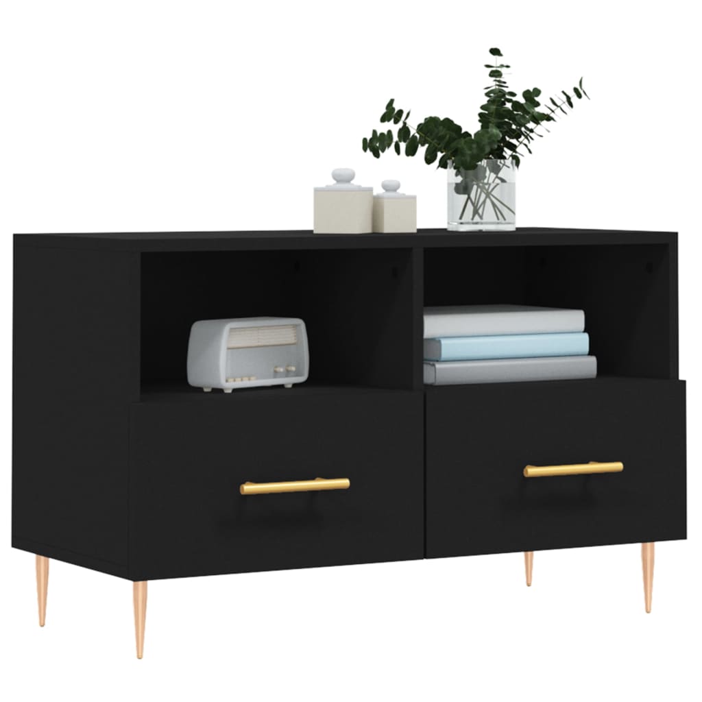 TV-Schrank Schwarz 80x36x50 cm Holzwerkstoff - Pazzar.ch
