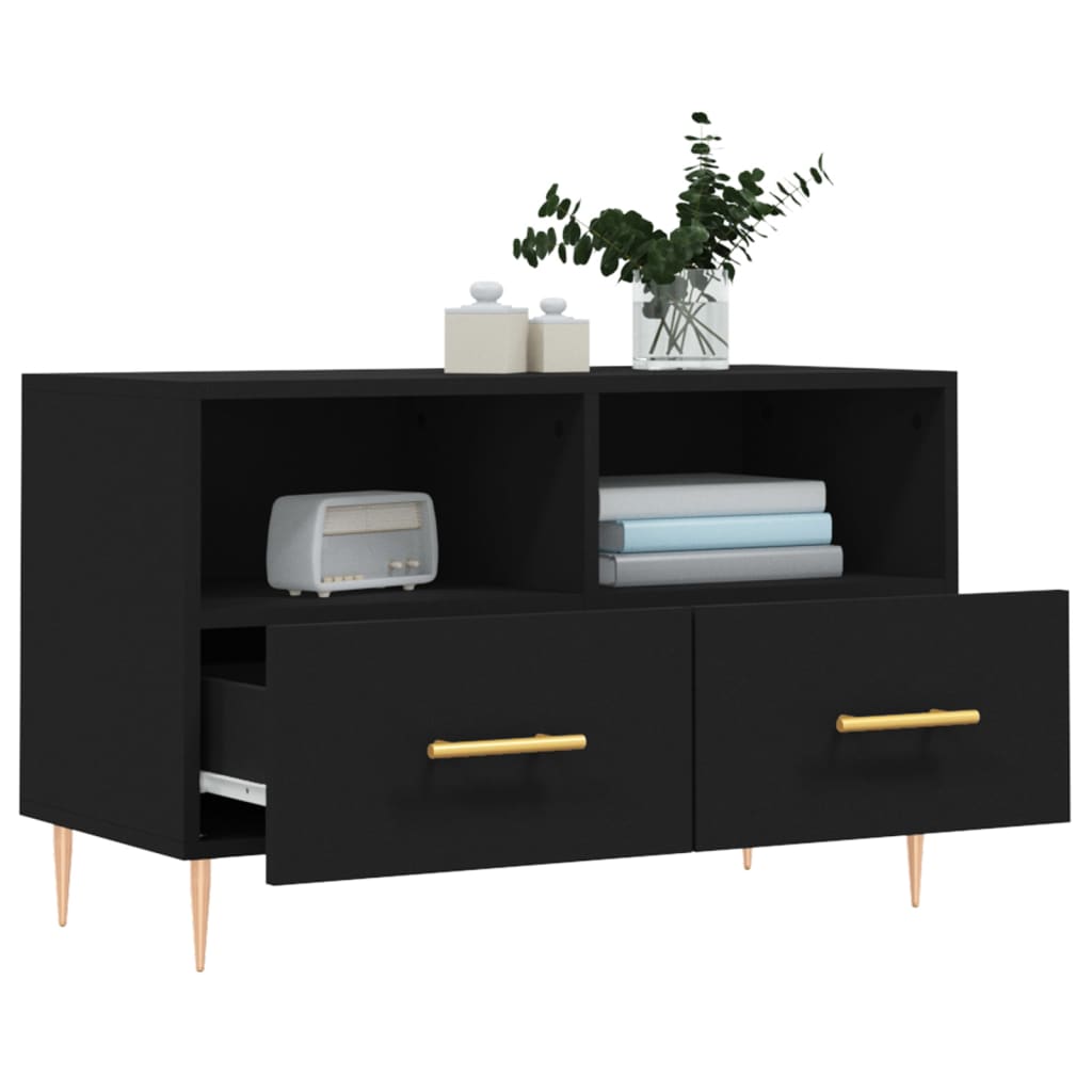 TV-Schrank Schwarz 80x36x50 cm Holzwerkstoff - Pazzar.ch