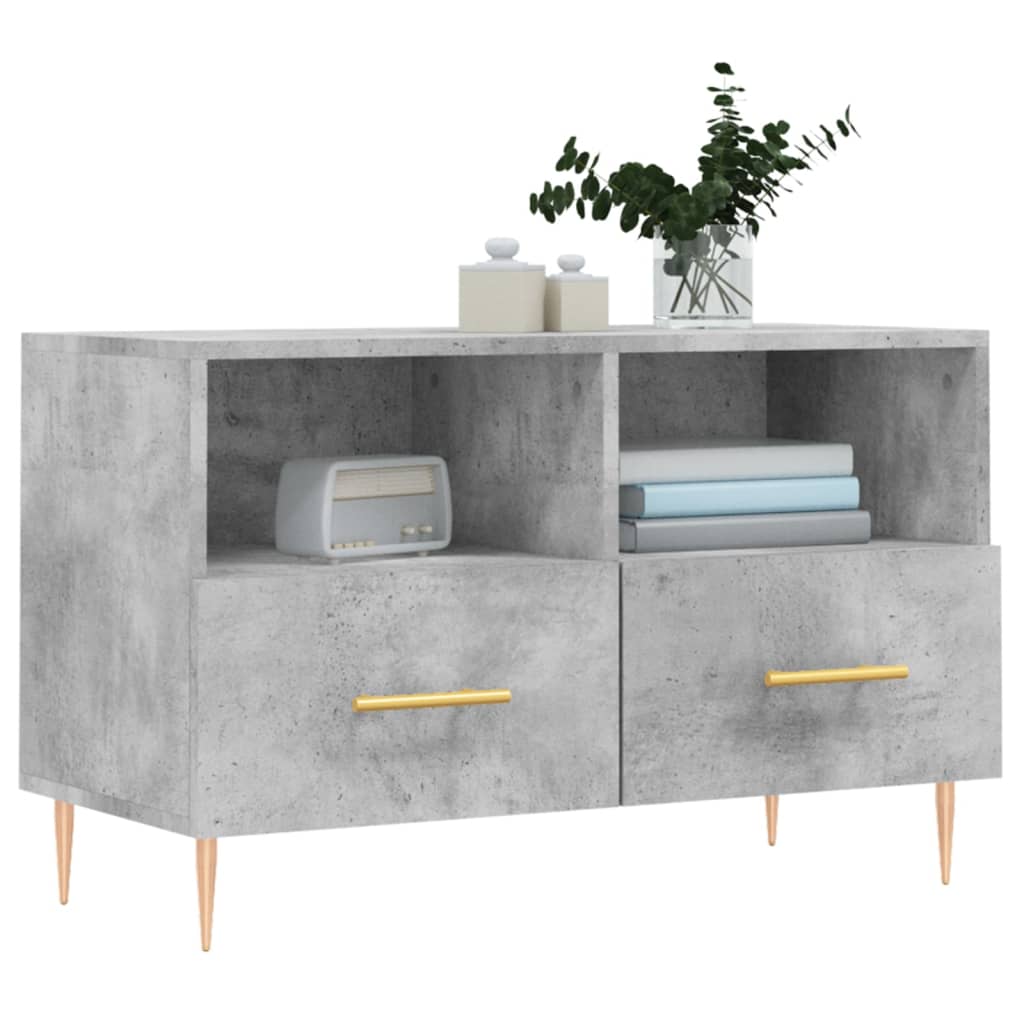 TV-Schrank Betongrau 80x36x50 cm Holzwerkstoff - Pazzar.ch