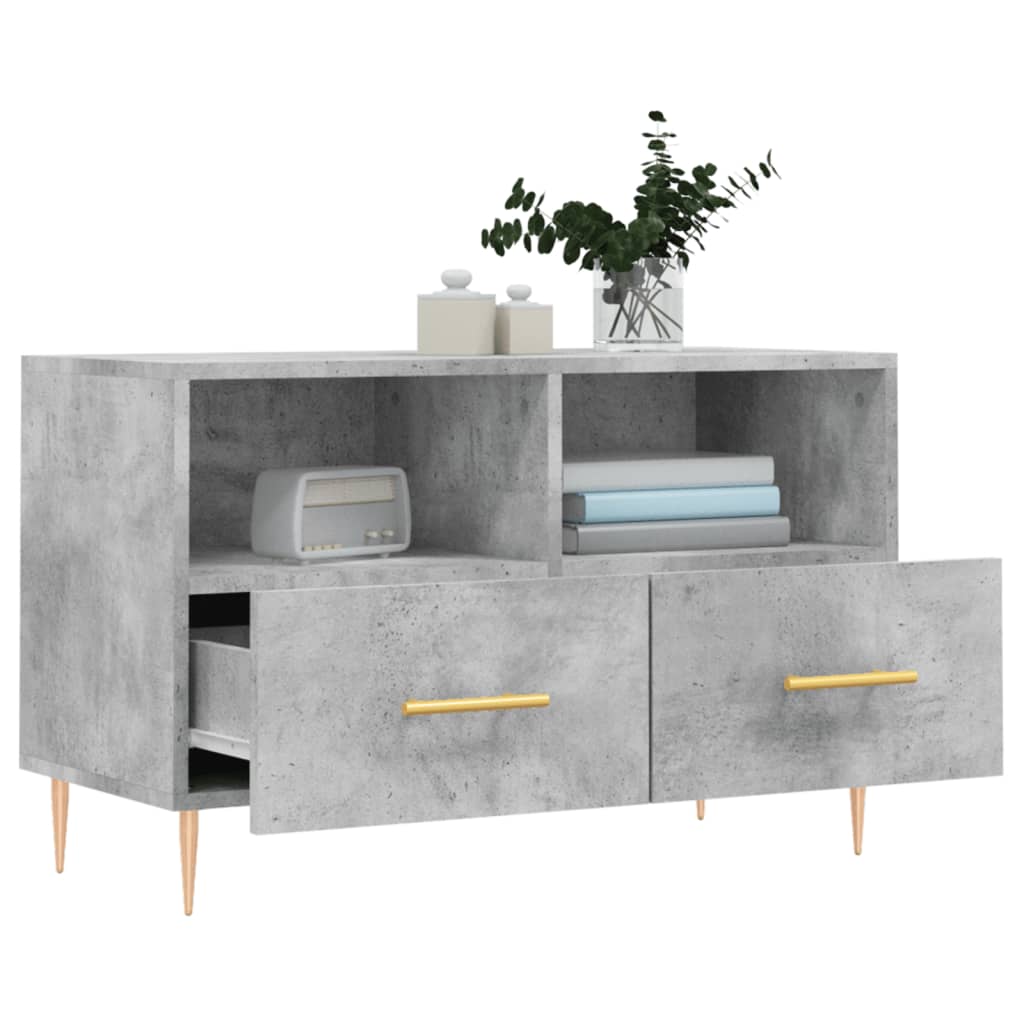 TV-Schrank Betongrau 80x36x50 cm Holzwerkstoff - Pazzar.ch