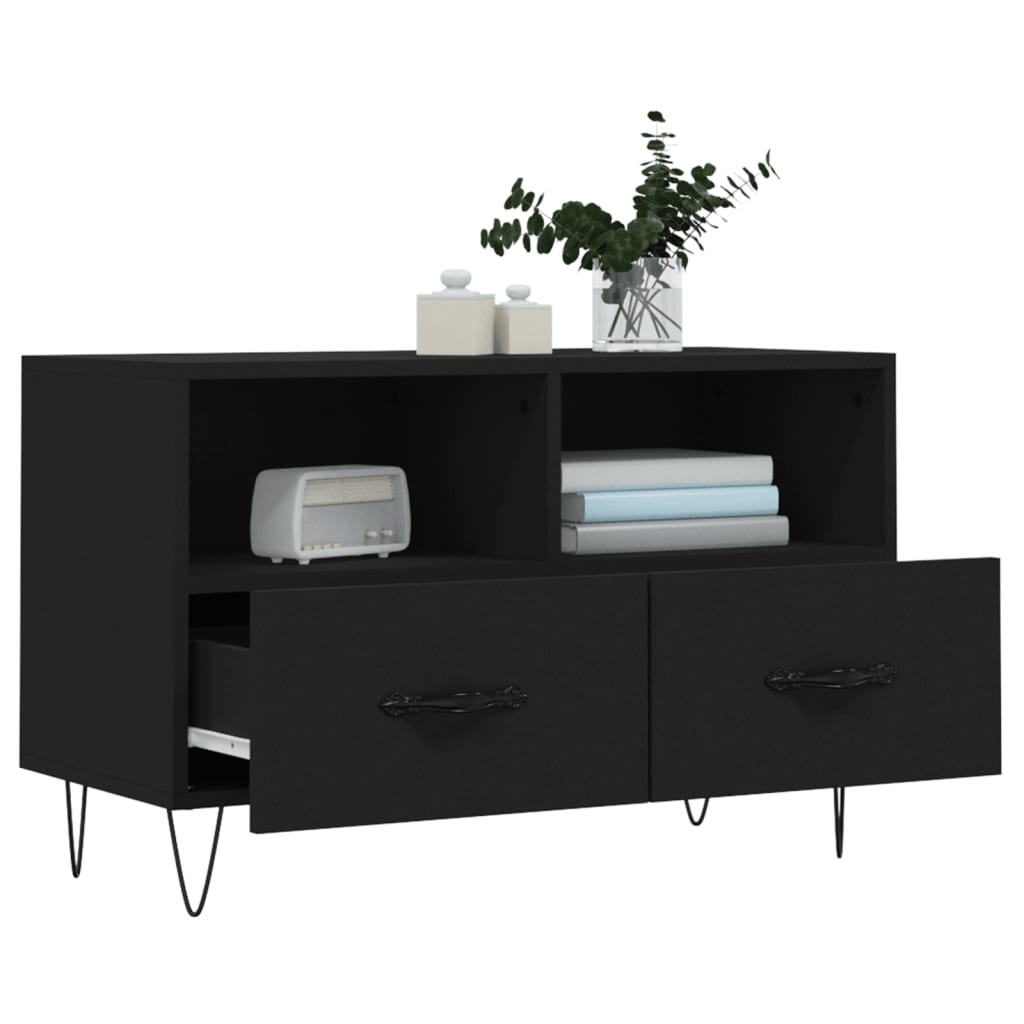 TV-Schrank Schwarz 80x36x50 cm Holzwerkstoff - Pazzar.ch