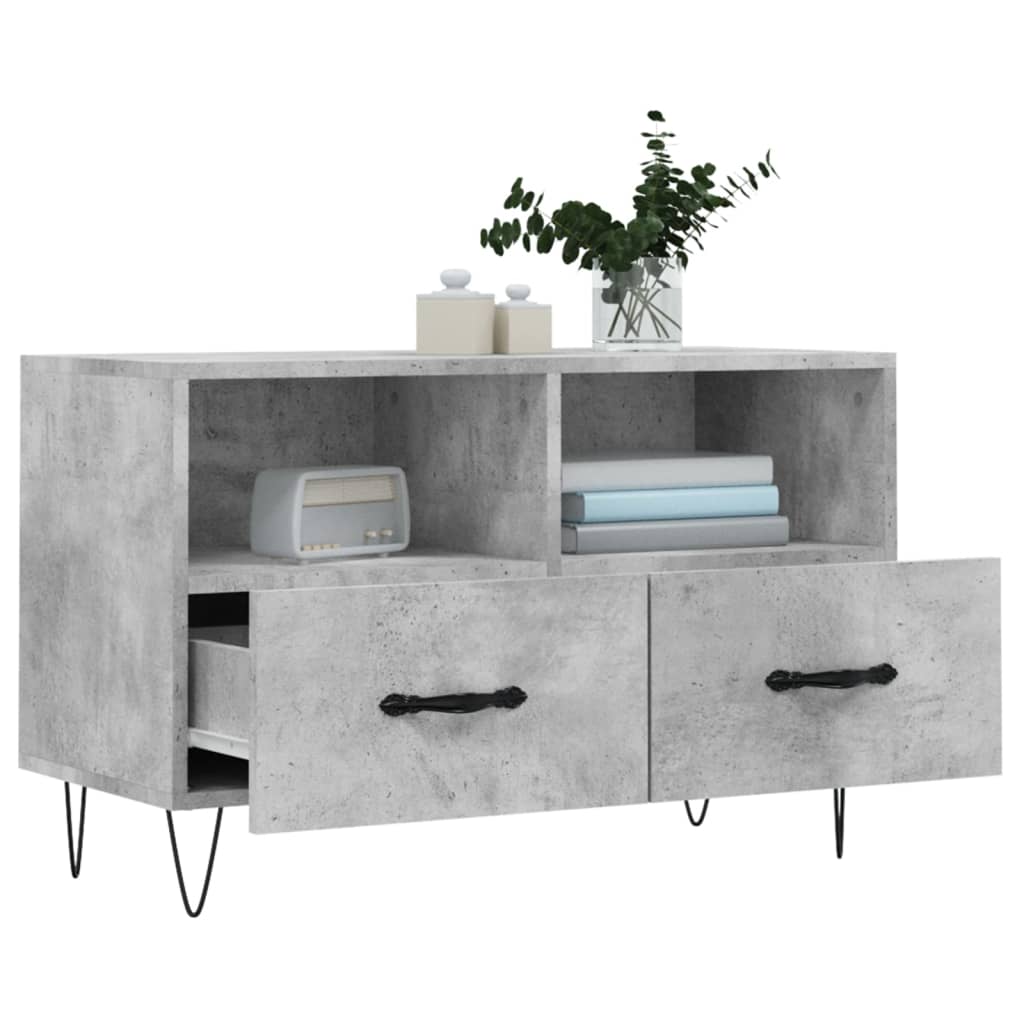 TV-Schrank Betongrau 80x36x50 cm Holzwerkstoff - Pazzar.ch
