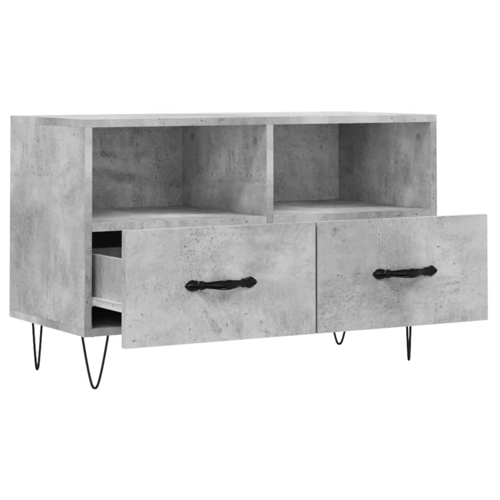 TV-Schrank Betongrau 80x36x50 cm Holzwerkstoff - Pazzar.ch